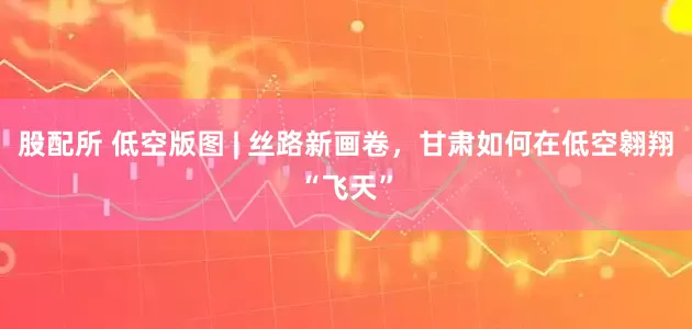 股配所 低空版图 | 丝路新画卷，甘肃如何在低空翱翔“飞天”